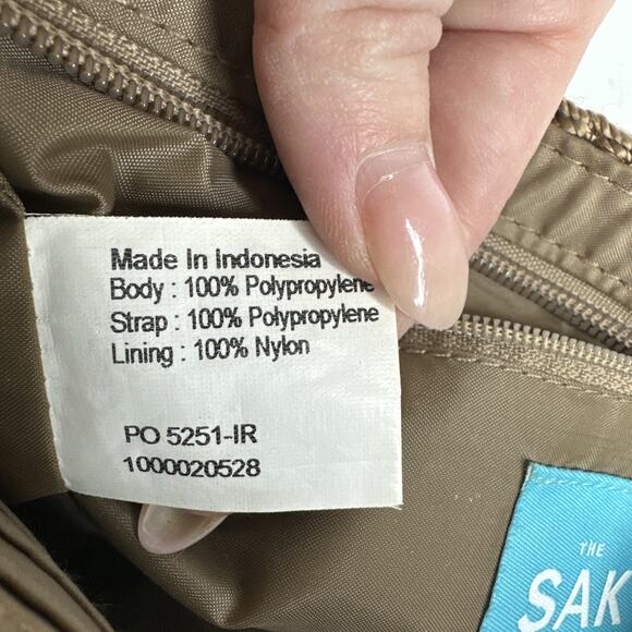 The Sak Vintage Crochet Shoulder Small Bag Boho Braided Handles Brown Neutral - Picture 14 of 16